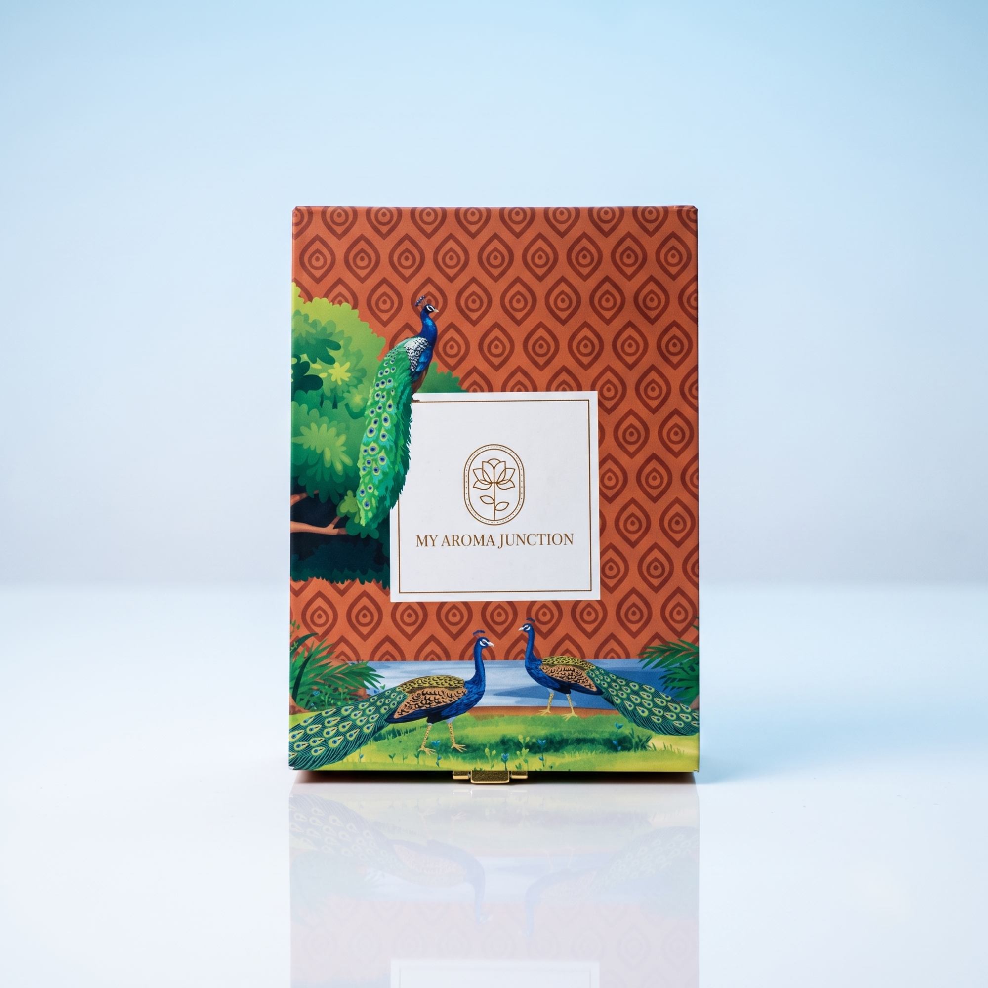 3 × 3ML attar gift box by MY AROMA JUNCTION with decorative peacock design