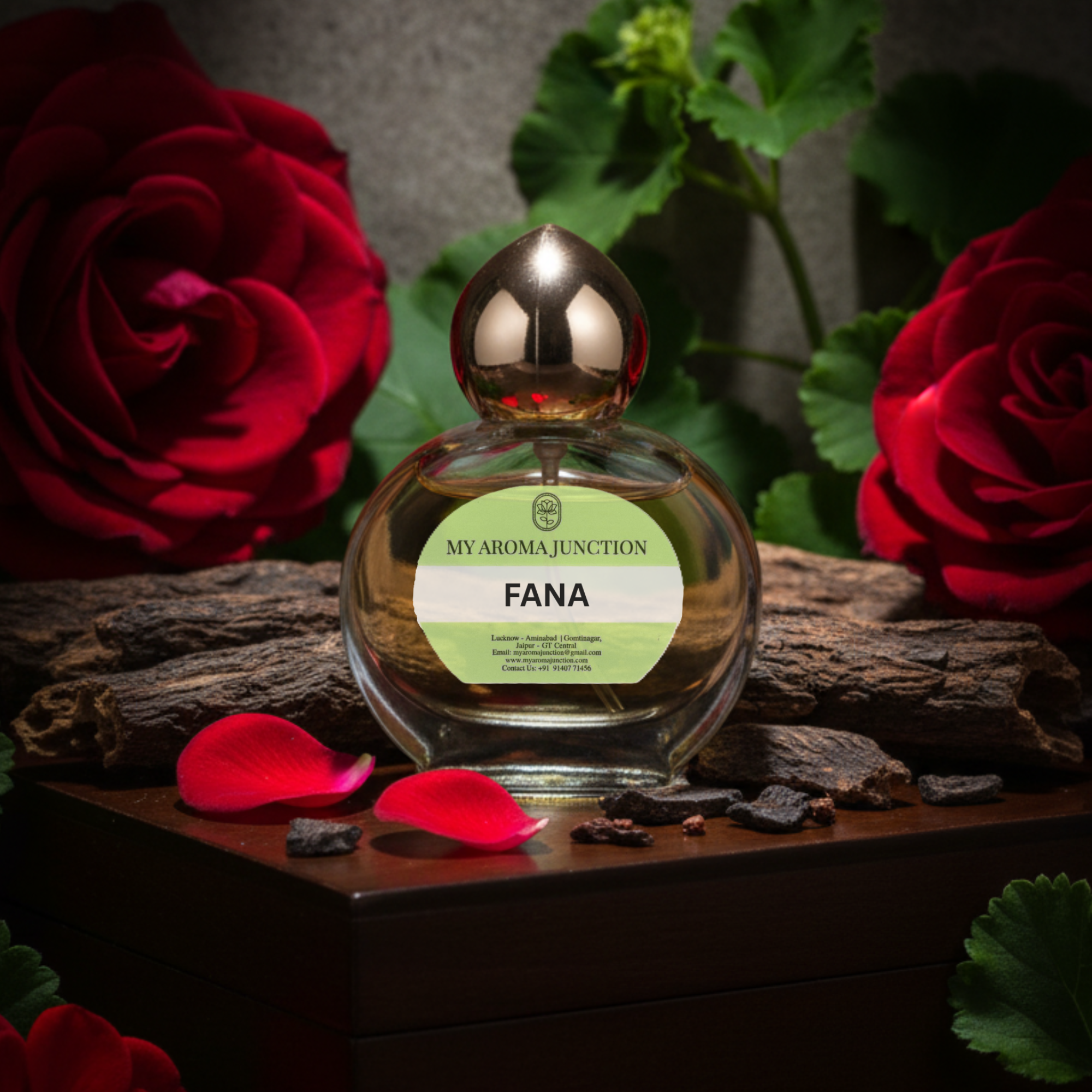 Fana Attar 12ml – Opulent Rose Oudh & Earthy Floral Blend