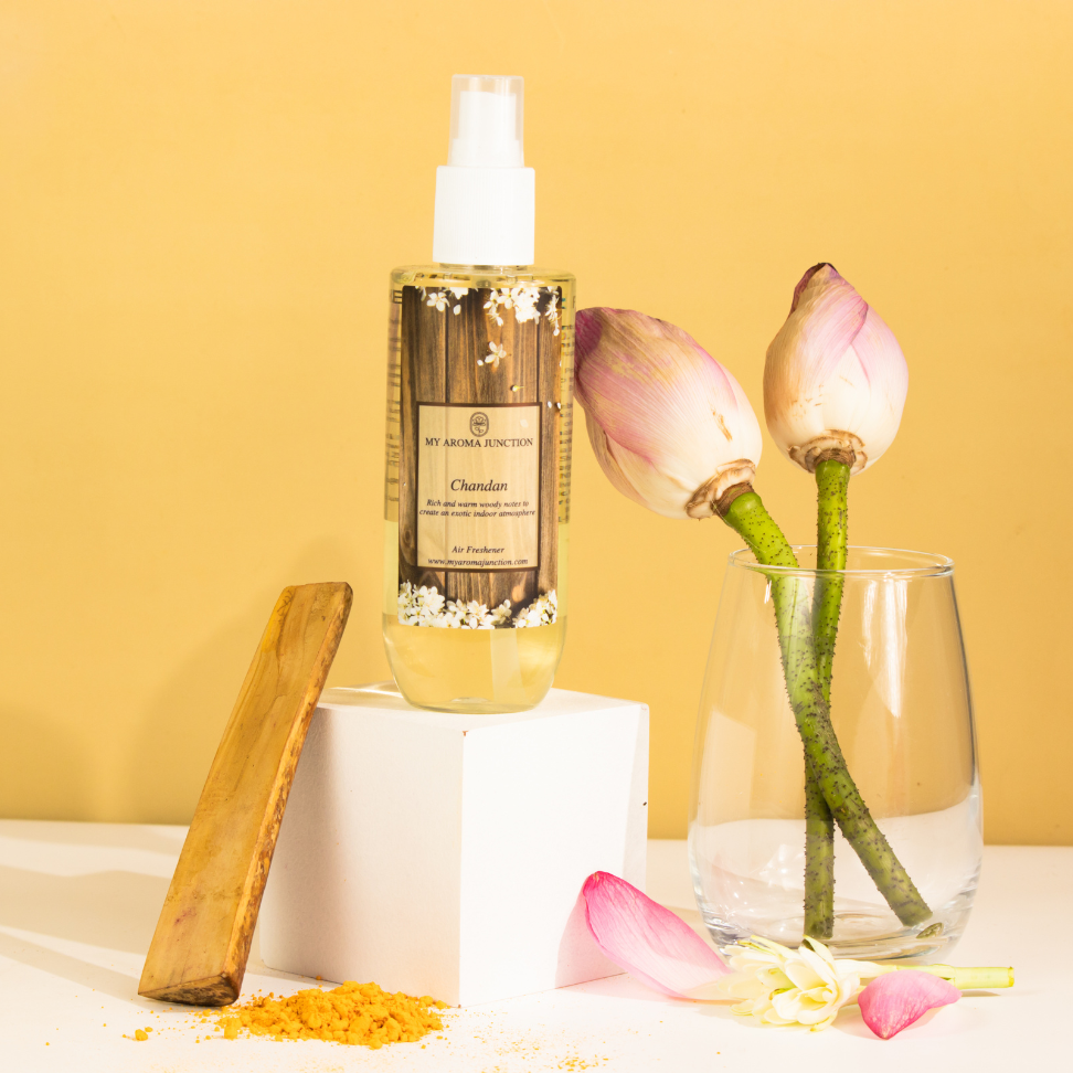 MY AROMA JUNCTION’s Chandan Air Freshener – A natural, soothing sandalwood scent for home and office from one of the best perfume brand in India